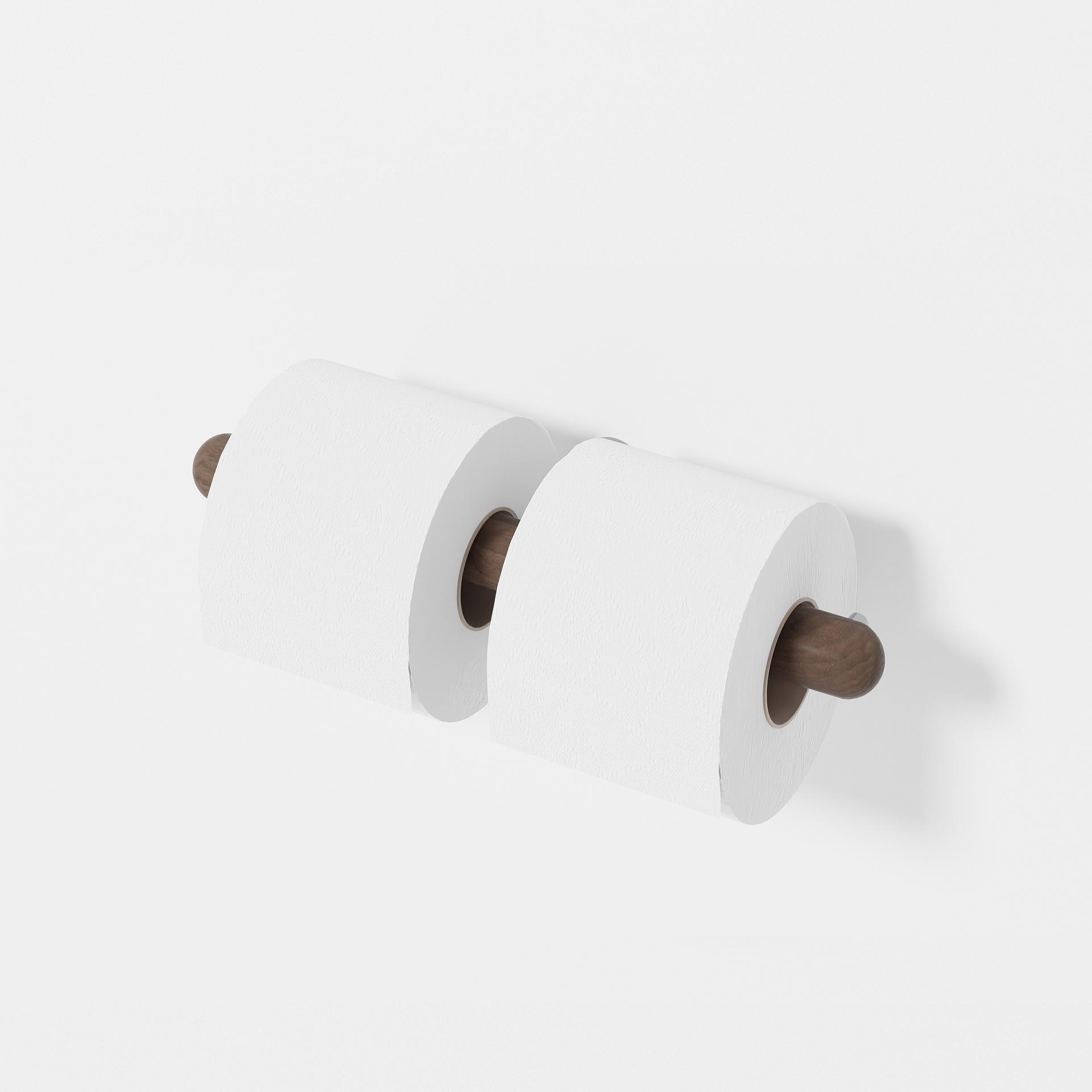 .wireworks | double toilet roll holder yoku | Walnut